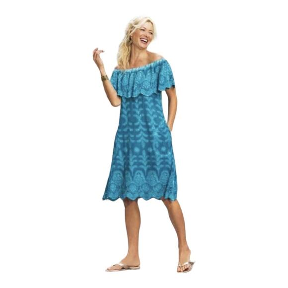 Soft Surroundings Embroidered Crochet Detail Senorita Dress - Picture 1 of 5